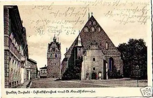 27353 Ak Zerbst Schloßkirche u. St. Bartholomäi 1938