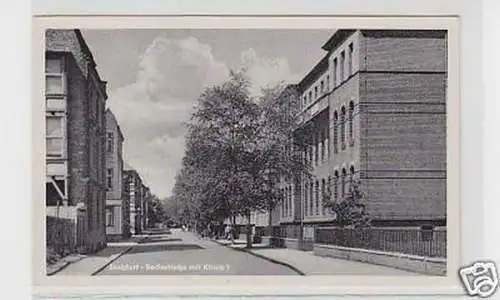 16052 Ak Staßfurt Bodestrasse mit Klinik 1, 1958