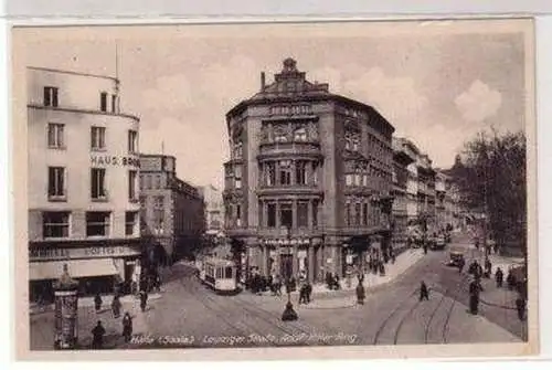 47893 Ak Halle an der Saale Leipziger Straße um 1940