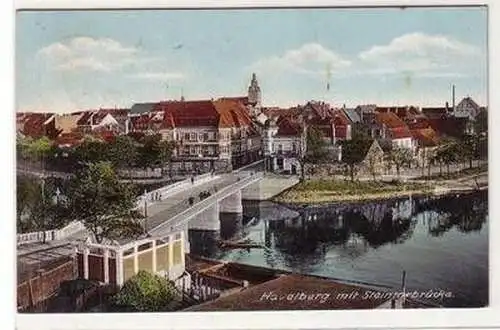 55875 Ak Havelberg mit Steintorbrücke 1926