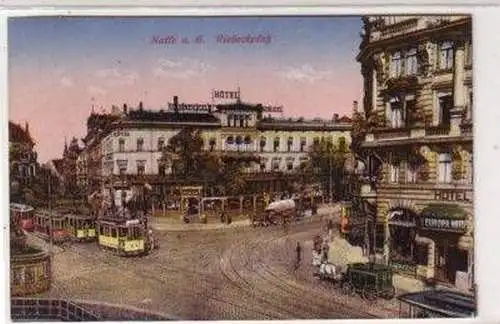 46782 Ak Halle an der Saale Riebeckplatz Hotel um 1910