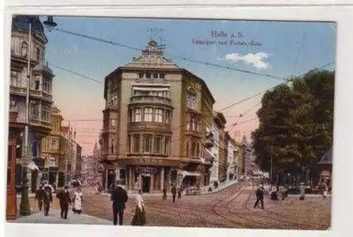 47816 Ak Halle a.S. Leipziger- & Poststraße um 1910