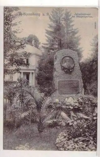 48503 Ak Naumburg a.S. Bürgergarten Jahndenkmal um 1910