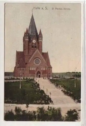 48000 Feldpost Ak Halle a.S. St. Paulus Kirche 1915