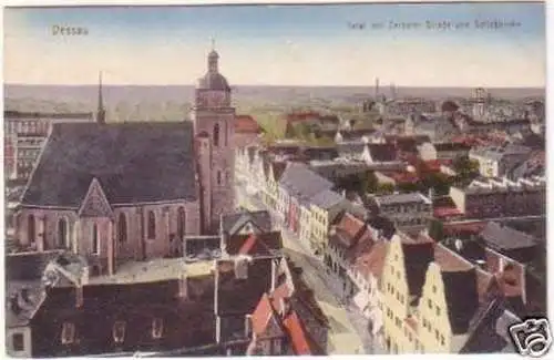 24106 Ak Dessau Zerbster Straße u. Schloßkirche 1916