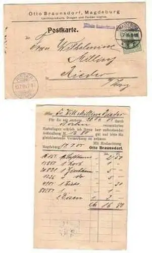 28866 Reklame Karte Otto Braunsdorf Magdeburg 1905