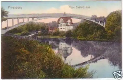 27158 Ak Merseburg neue Saale Brücke 1916