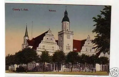 25776 Ak Coswig in Anhalt Rathaus um 1930