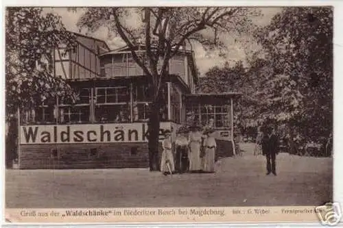 13645 Ak Gruß aus der Waldschänke Biederitzer Busch