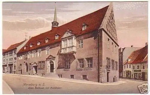 14875 Ak Merseburg Rathaus und Ratskeller um 1910