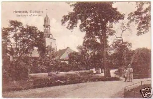 26113 Ak Hettstedt Südharz Stadtpark mit Kirche 1920