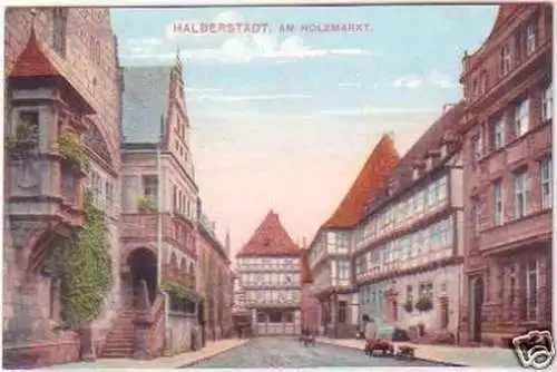 29199 Ak Halberstadt am Holzmarkt um 1920