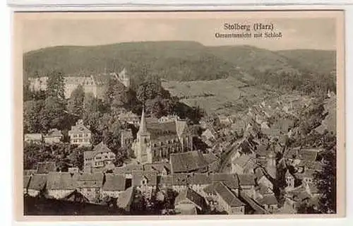 43174 Ak Stolberg Harz Gesamtansicht mit Schloß um 1930