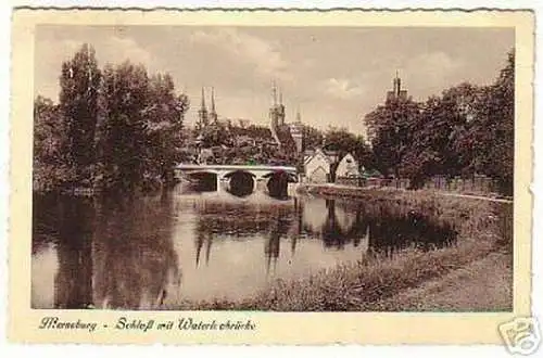 08017 Ak Merseburg Schloß mit Waterloobrücke 1939