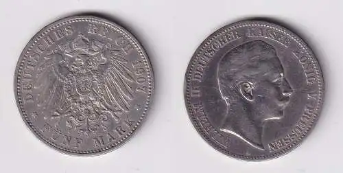 5 Mark Silbermünze Preussen Wilhelm II 1907 A Jäger 104  (151483)