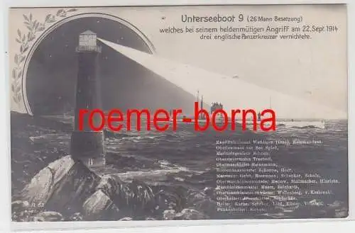 73571 Ak Unterseeboot 9 vernichtete drei englische Panzerkreuzer 1914