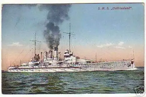 09918 Ak deutsches Kriegsschiff S.M.S Ostfriesland 1912