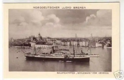 08088 Ak Salondampfer "Schleswig" vor Venedig um 1920