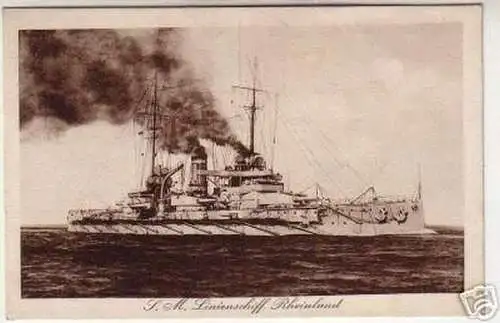 00411 Ak Kriegsschiff S.M. Linienschiff Rheinland 1916