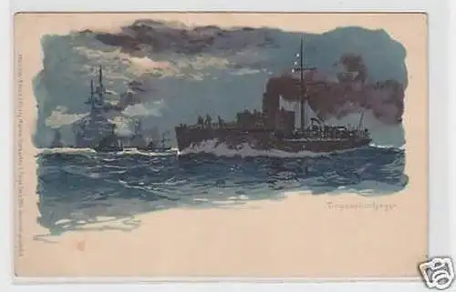 31642 Ak Torpedobootjäger Marine-Postkarte um 1900