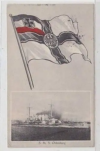 62231 Marineschiffspost Ak Kriegsschiff S.M.S. Oldenburg 1915