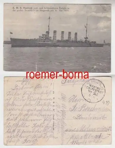 68489 Feldpost Ak Marineschiffspoststempel Nr.23 S.M.S Ostfriesland 1916