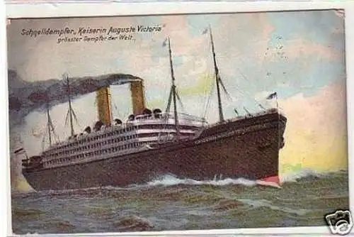 33133 Ak Schnelldampfer Kaiserin Auguste Victoria 1909