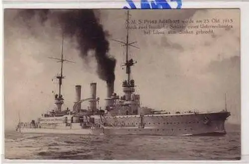 54393 Ak Deutsches Kriegsschiff S.M.S. Prinz Adalbert 1916