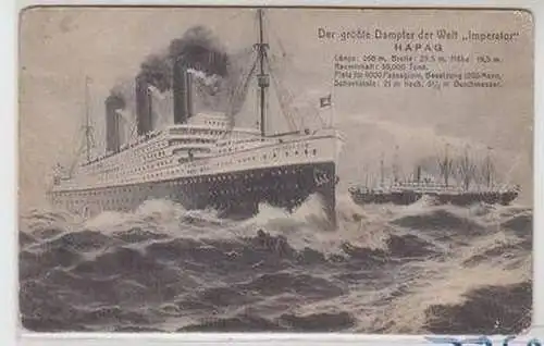 07031 Ak Der größte Dampfer der Welt HAPAG "Imperator" um 1915