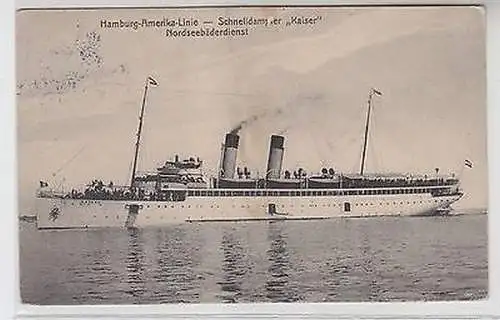 38777 Ak Hamburg Amerika Linie Schnelldampfer "Kaiser" Nordseebäderdienst 1914