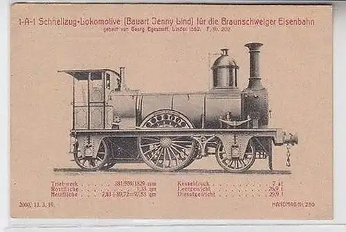 64032 Ak Hanomag Schnellzug Lokomotive der Braunschweiger Eisenbahn 1921