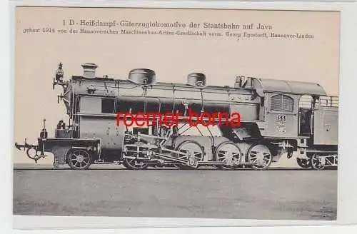 71339 Ak Hanomag Dampf Lokomotive Der Staatsbahnen auf Jawa um 1920