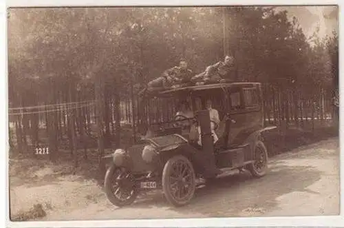 61113 Foto Ak altes Automobil 1909