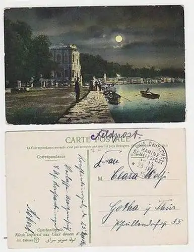 66088 Ak mit Feldpoststempel Türkei MSP Nr.14 SMS General 1915