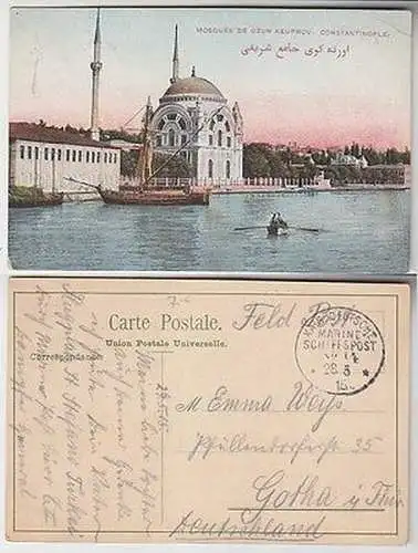 66197 Ak mit Feldpoststempel Türkei MSP Nr.14 SMS General 1915