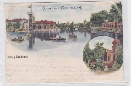 86673 AK Leipzig Lindenau - Gruss vom Charlottenhof 1902