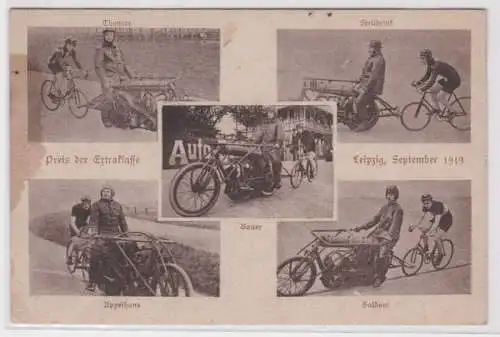 97245 Mehrbild Ak Leipzig Sport Radrennen Steherrennen September 1919