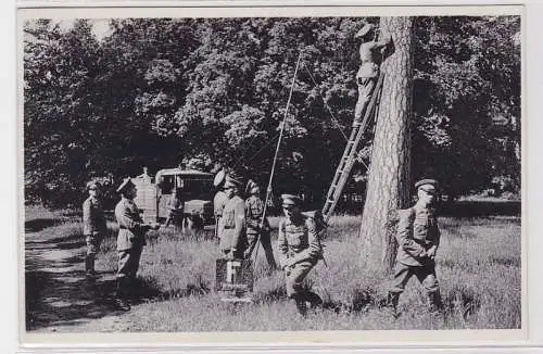 69496 AK Unsere Reichswehr Fernsprecherabt. bei Legung eines Telephonkabels 1936