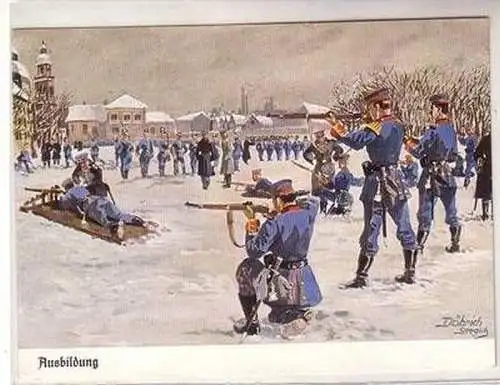 55515 Ak Ausbildung am Gewehr in der Kaserne im Winter