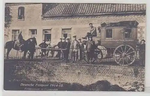 51798 Foto Ak Feldpostamt in Frankreich Deutsche Feldpost 1914-15