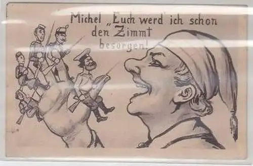 06170 Militär Humor Ak Michel "Euch werd ich schon den Zimmt besorgen!" 1917