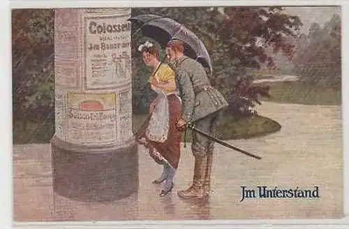 23109 Militär Humor Ak "Im Unterstand" 1917