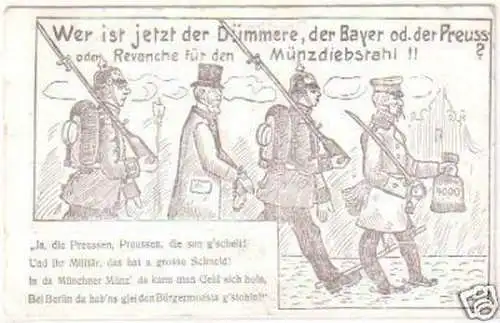 27004 Reim Ak Militär Humor Bayern Preussen 1906