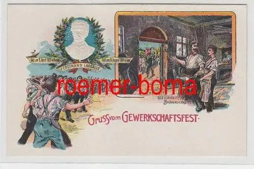 74169 Politik bzw. Propaganda Ak Gruss vom Gewerkschaftsfest um 1910