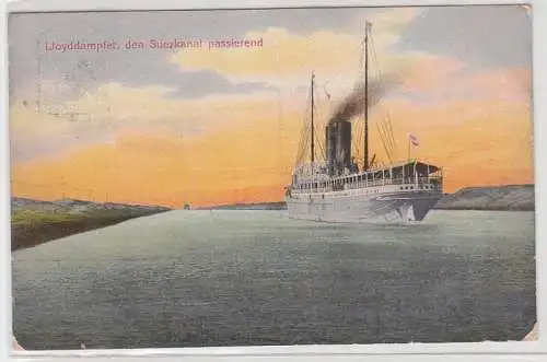 67855 Reklame Ak Lloyddampfer den Suezkanal passierend 1912