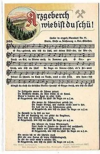 60719 Anton Günther Lied Ak "Arzgeberch wie bist du schü!" um 1930