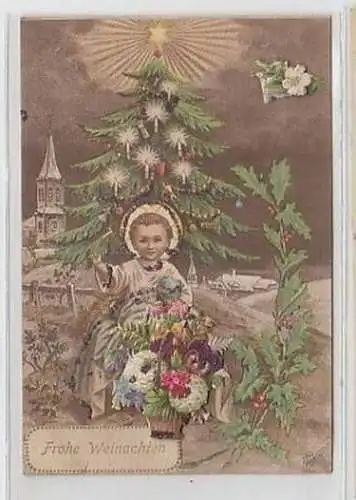 35438 Weihnachts Ak Christkind vorm Baum um 1915