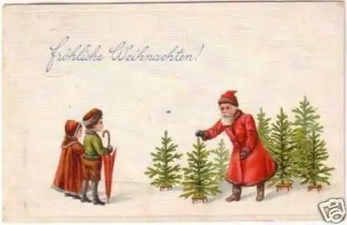 21215 Präge Ak Weihnachten mit Weihnachtsmann 1914