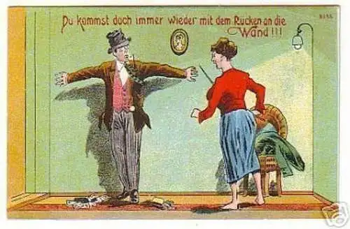 00294 Ak Humor Eheleben schimpfende Frau um 1920