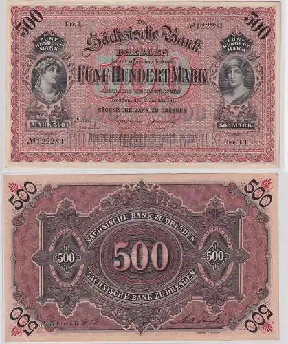 Banknote 500 Mark Sächsische Bank zu Dresden 1911 (154117)